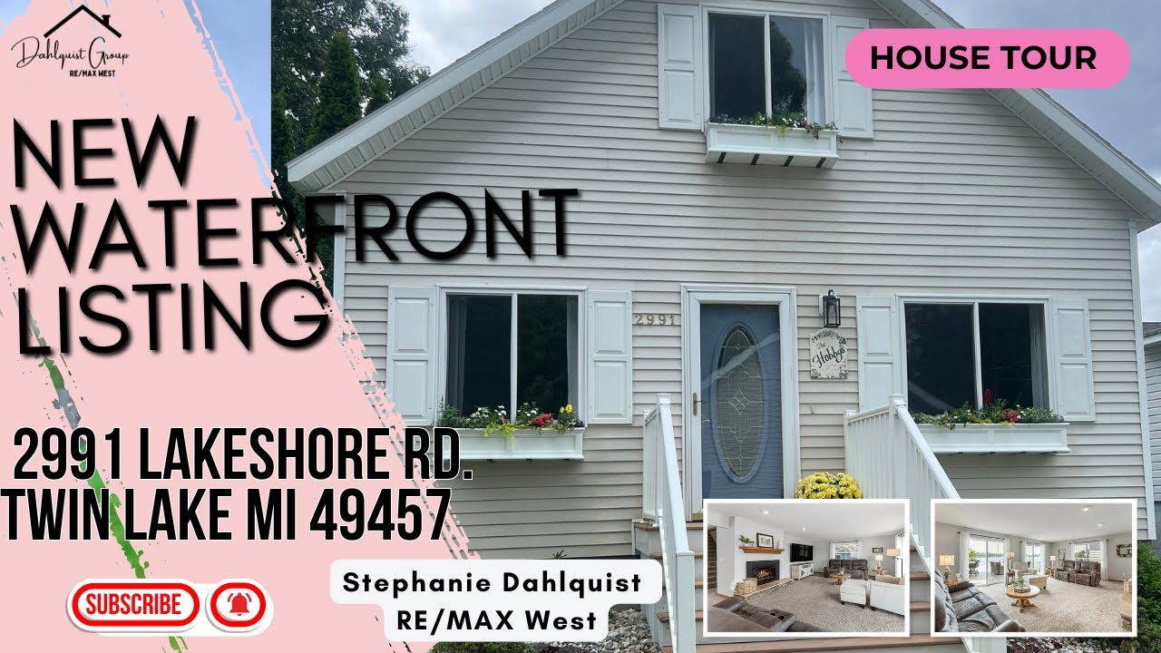Twin Lake Michigan waterfront home for sale. 2991 Lakeshore Road  Twin Lake MI 49457