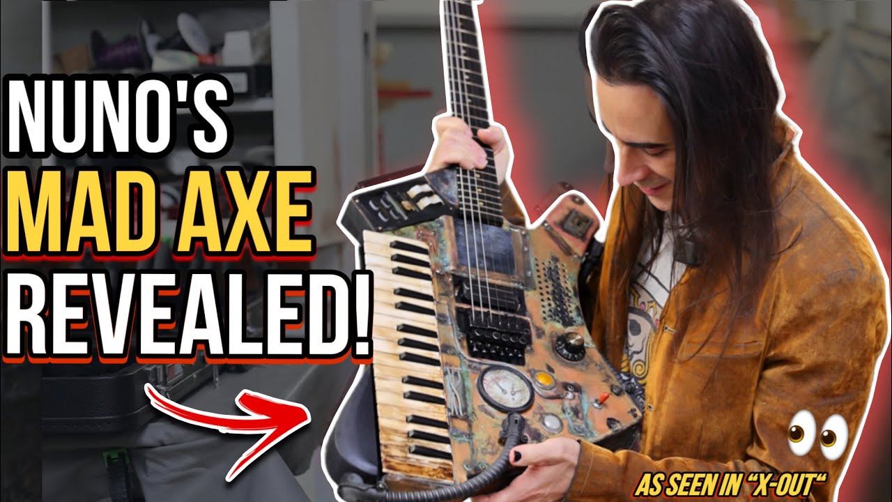 Нуно Беттанкур впервые видит свою новую гитару «MAD AXE»! | Экстремальная гитара «X-OUT»