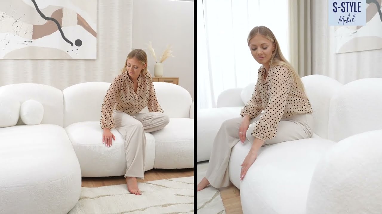 Nuvola – Rundes Design trifft Luxus: Möbel aus Bouclé für stilvolles Wohnen