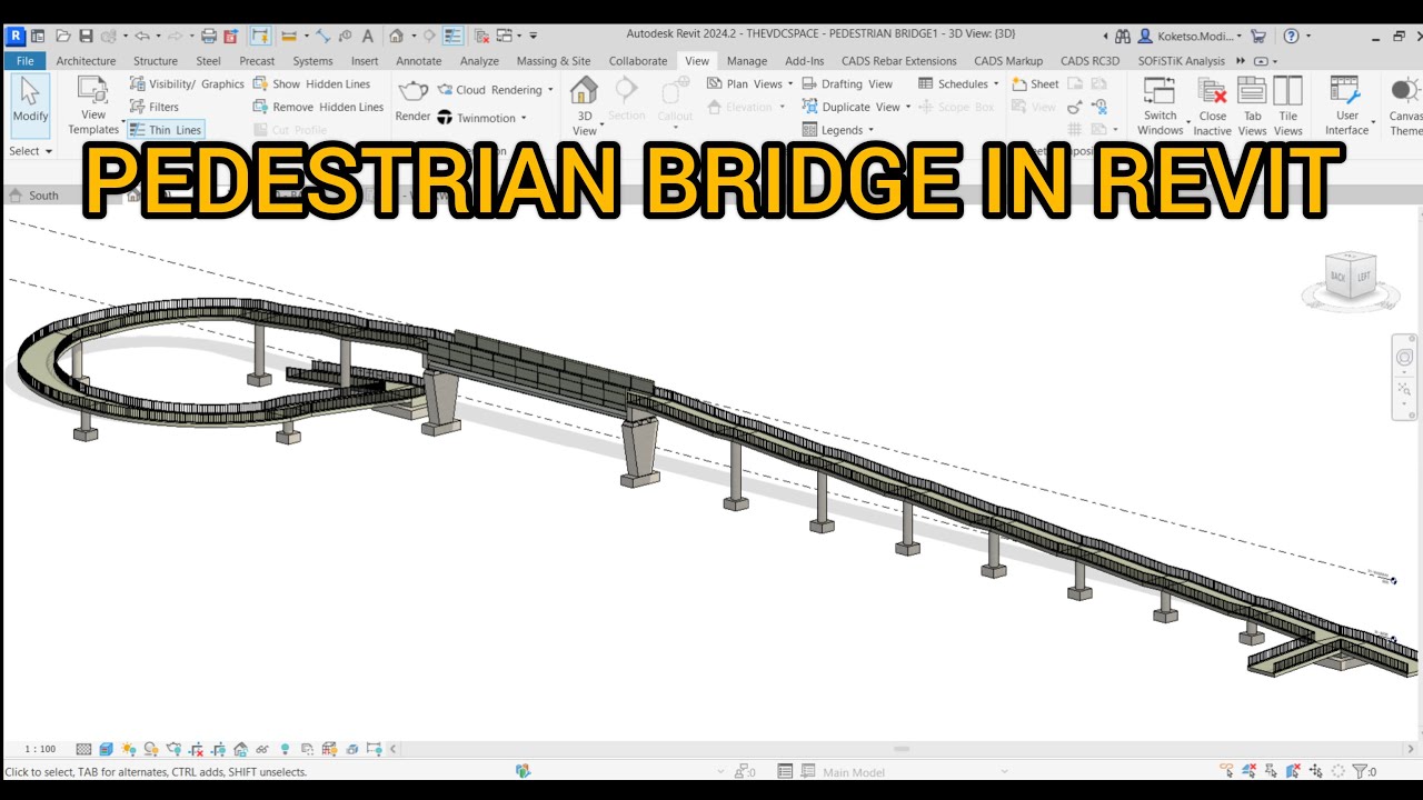 Pedestrian Bridge in Revit.