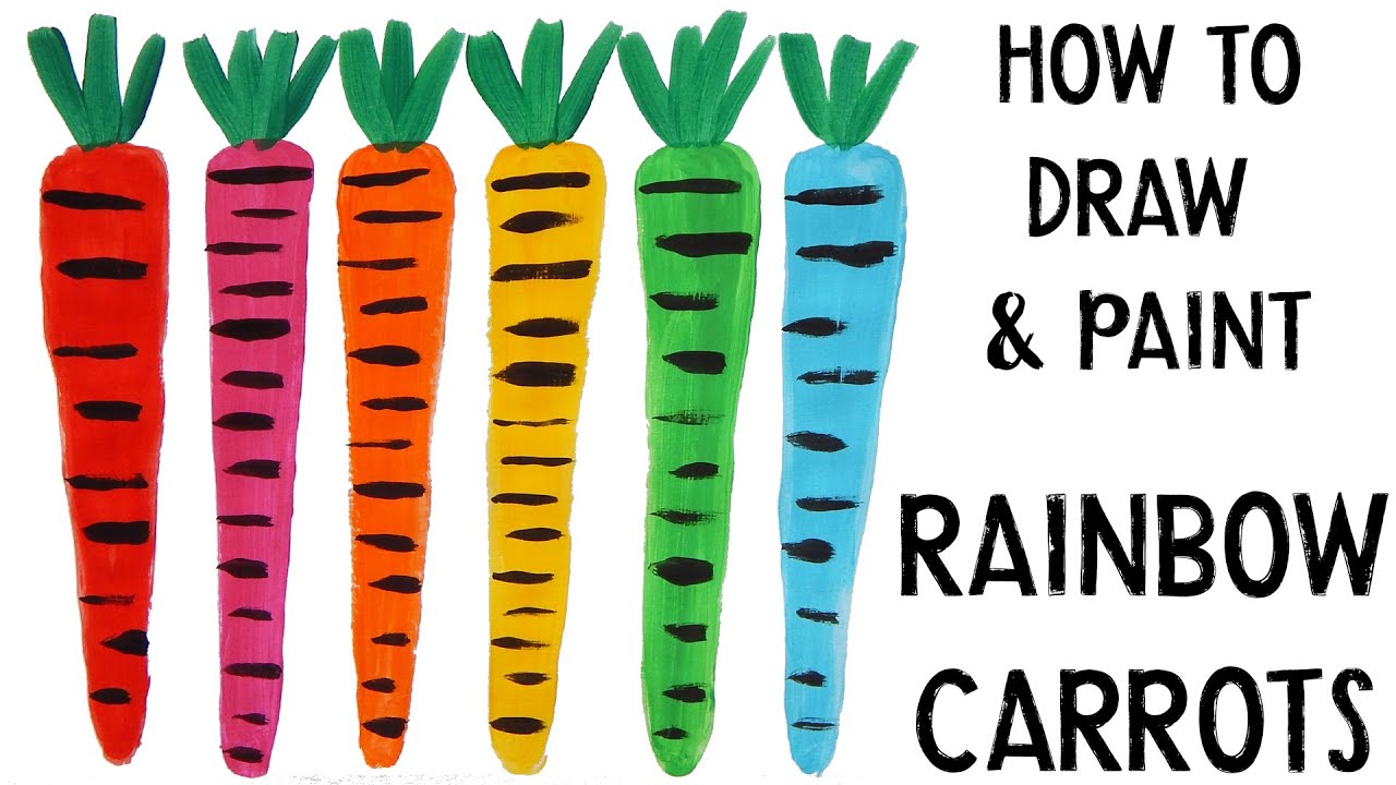Easy Rainbow Vegetables Drawing Painting - EDUCATIONAL VIDEOS FOR KIDS TODDLERS TO WATCH AND LEARN