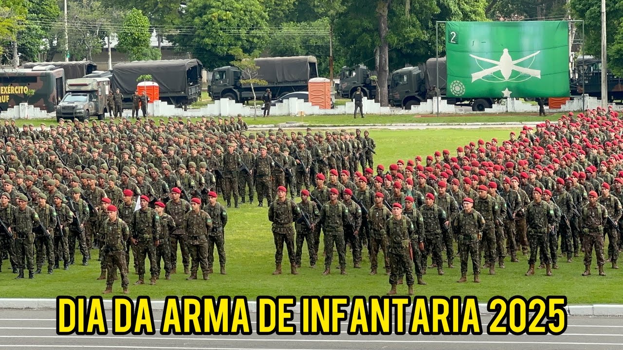 MAIOR COMEMORAÇÃO CONJUNTA DE SOLENIDADE ALUSIVA AO DIA DA ARMA DE INFANTARIA NO ESTÁGIO SAMPAIO 🇧🇷