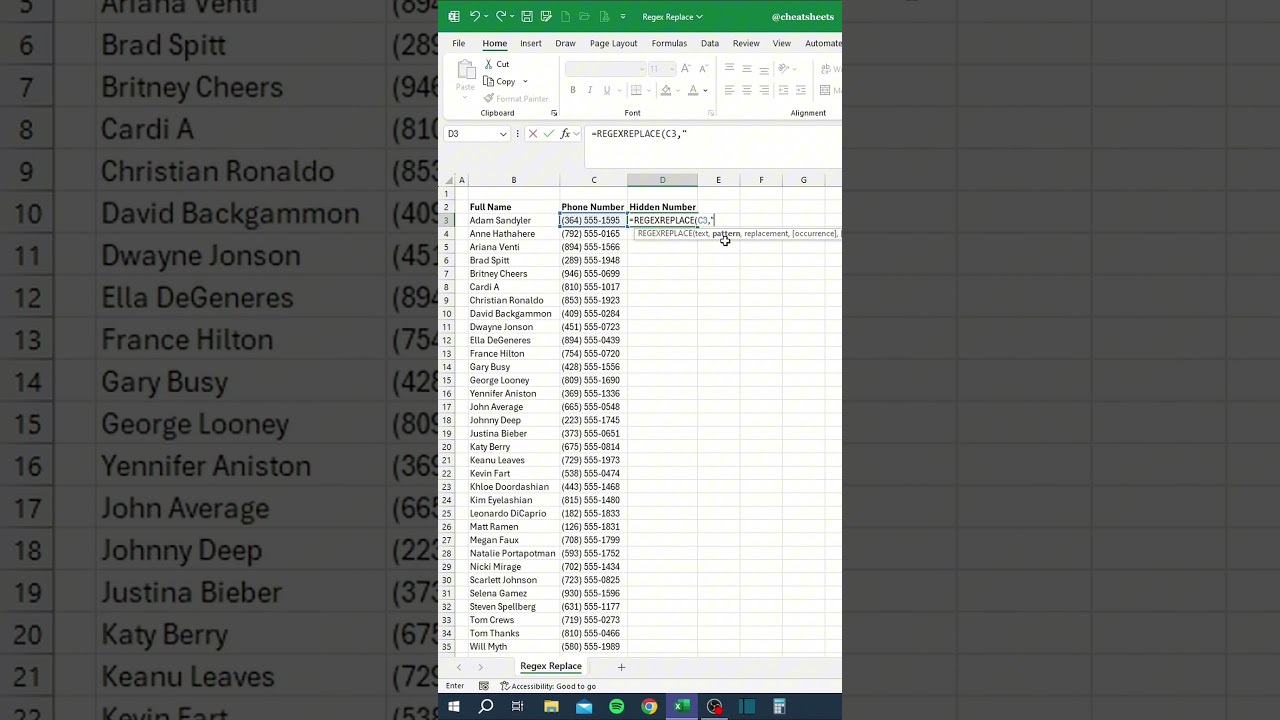 *NEW* Regex Replace Function in Excel‼️ #excel #exceltips #accounting #corporate #finance