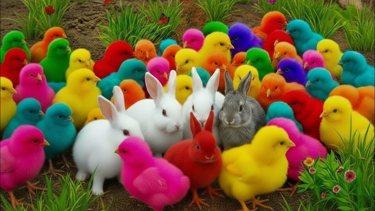 Ayam Lucu, ayam warna warni, ayam rainbow, kelinci lucu, bebek lucu, ikan koi, Hewan Lucu