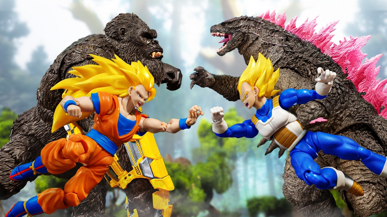 Godzilla x Dragon Ball: Super Saiyan 3 Goku Still Lost to Vegeta? | Stop-motion toy battle