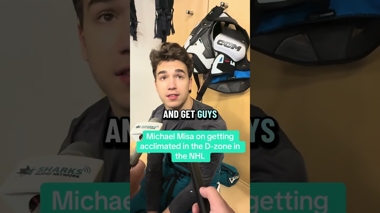 Michael Misa of the San Jose Sharks on how he's getting acclimated to the NHL after 3 games