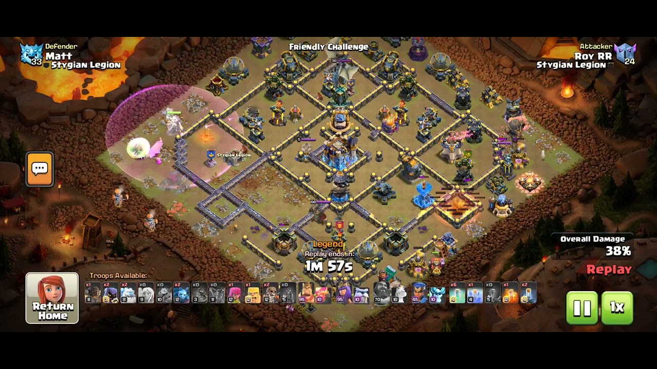 Town hall 16 versus town hall 18 with legend modifier with rocket baloons mass invis