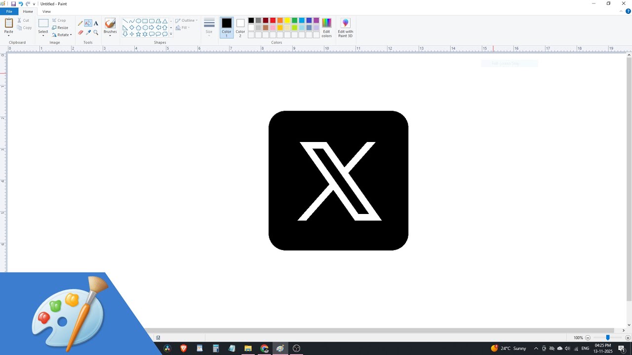 How to draw X (TWITTER) logo using MS Paint