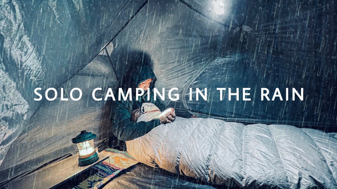 SOLO CAMPING AT THE EDGE OF AMAZING CLIFF &bull; [4K] ENJOYING COLD NIGHT AND RAIN WHOLE DAY &bull; ASMR