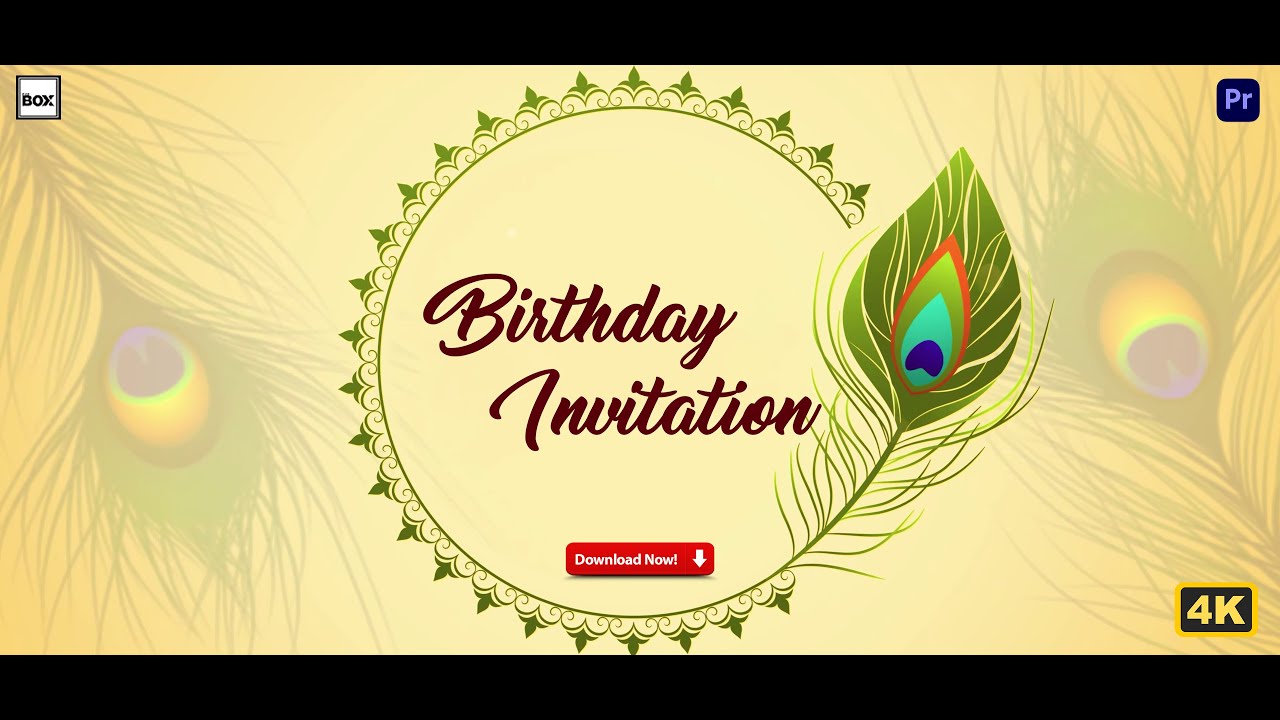 Birthday Invitation Title_001 in Premiere Pro 2023 || Birthday Invitation Title Pack || #editbox