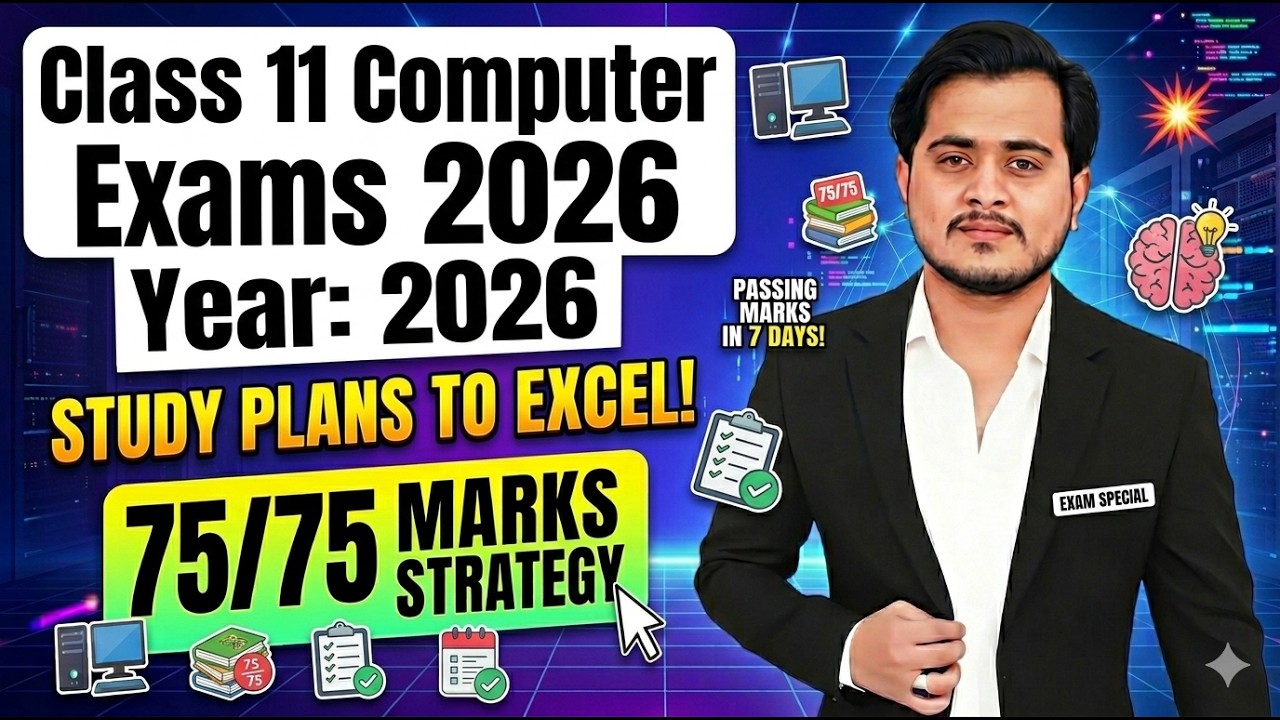 11th Computer Exams 2026 | Study Plans (75/75 Strategy) + Complete Book PDF Notes