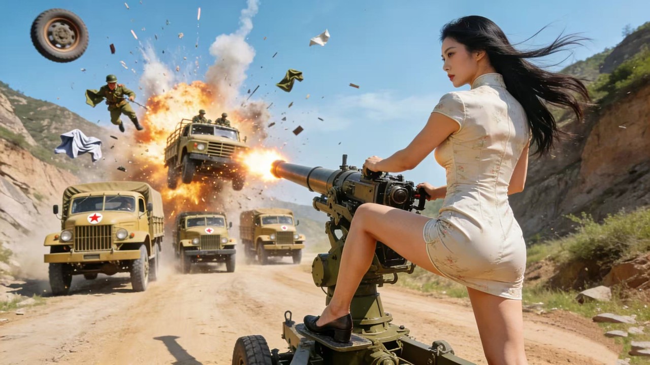 特工電影！女特工半路攔截日軍武裝車隊，一炮把他們全部炸飛！🔥 Kung Fu  Action