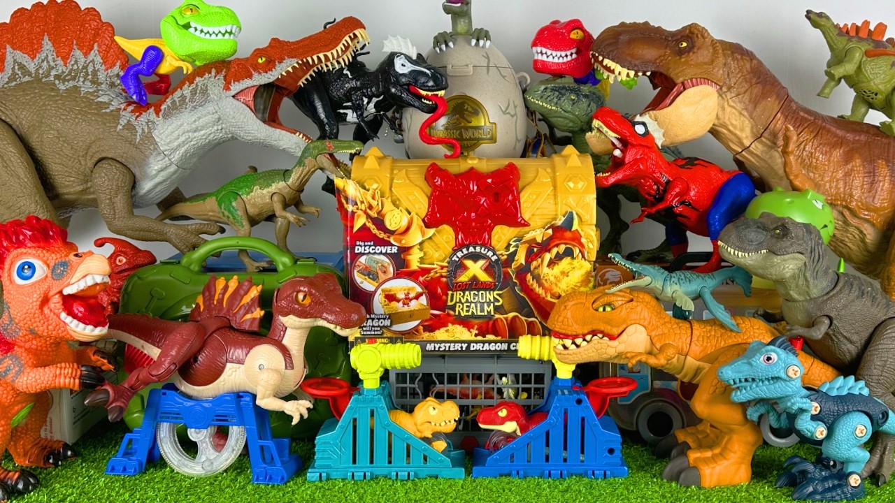 Jurassic World Unboxing Review Asmr Dinosaur T-rex Spinosaurus Mosasaurus Baryonyx Stegosaurus Eggs