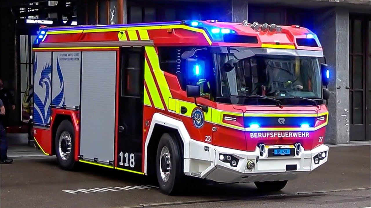 [ELEKTRO ELW & Rosenbauer RTX HLF!] - Feuerwehr BASEL | 2x GMA-Löschzug + Rettungsdienst!