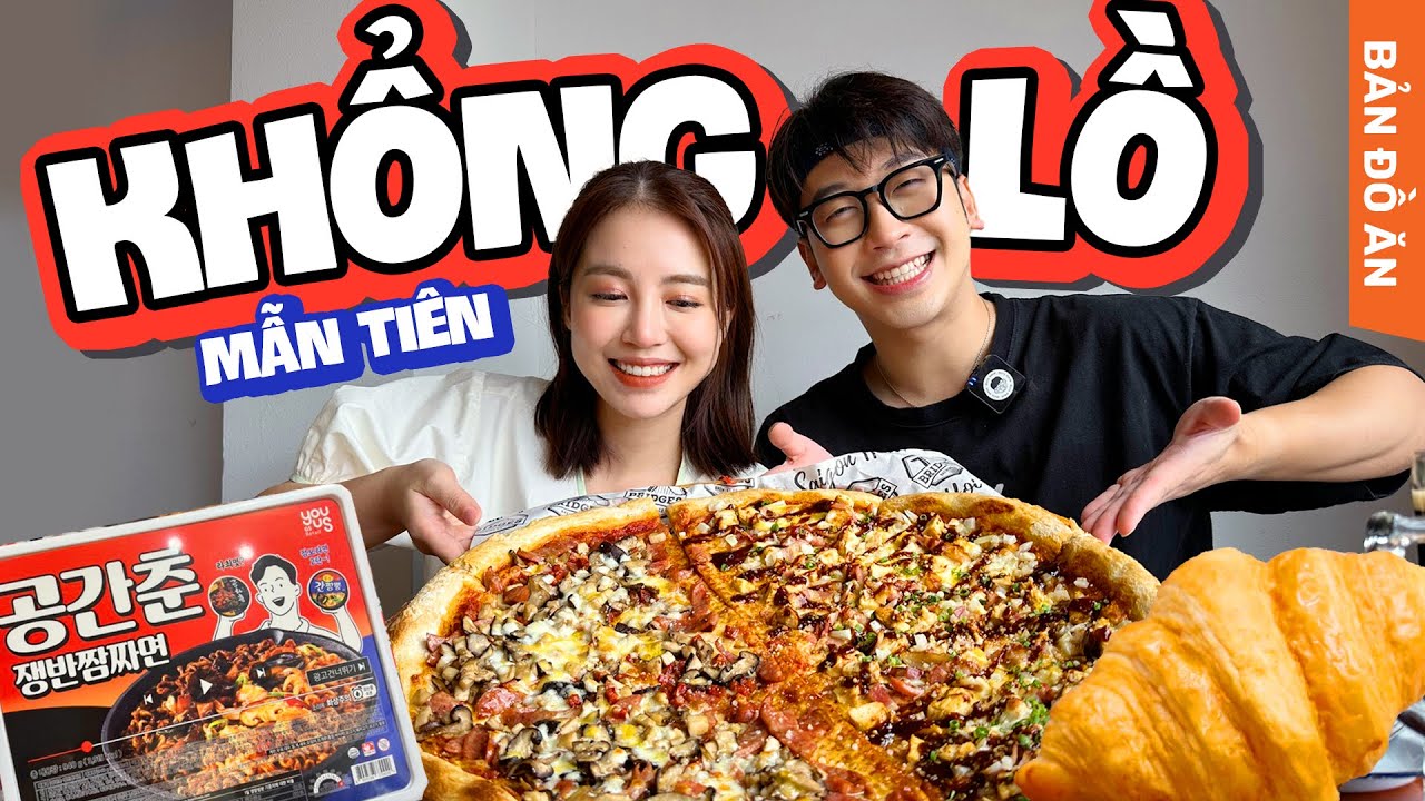 FOOD TOUR SIÊU KHỔNG LỒ // Cùng ăn mì đen Hàn Quốc, Pizza, Croissant với @manttien