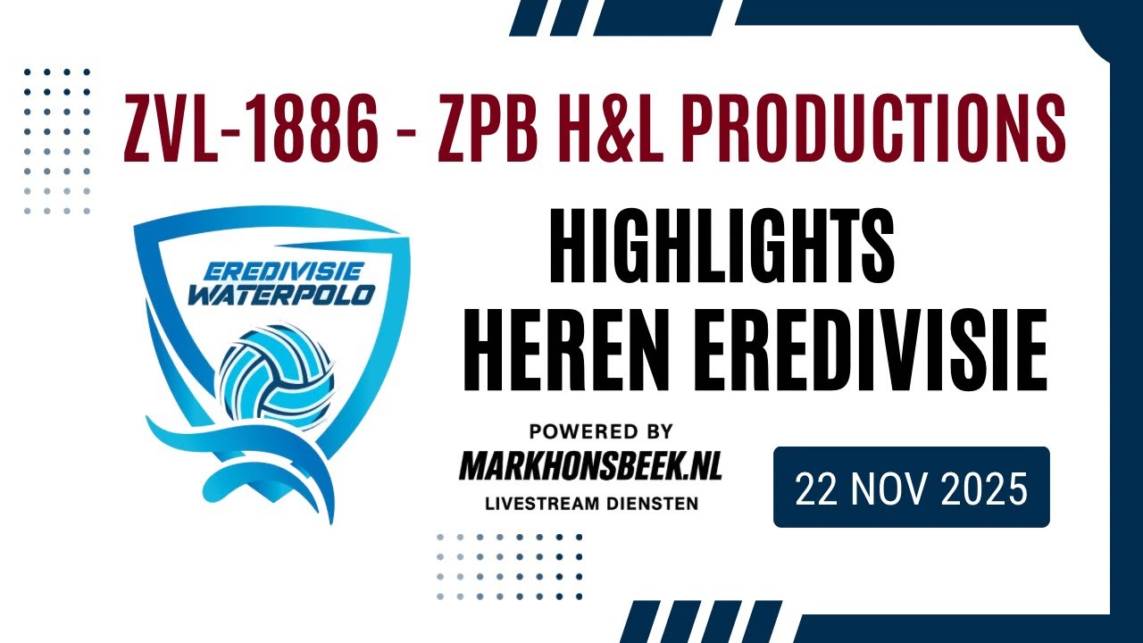 ZVL-1886 vs ZPB H&L Productions | Waterpolo Eredivisie Heren | 22 Nov 2025 | Highlights