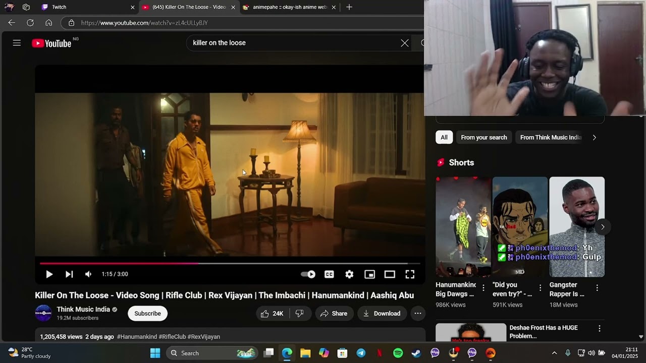 REACTING TO KILLERS ON THE LOOSE BY IMBACHI FT HANUMANKIND!!!!!!(RIFLE CLUB)
