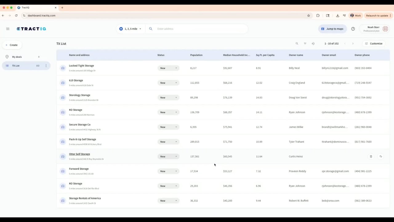 TractIQ- How to Find Off-Market Storage Deals in Seconds