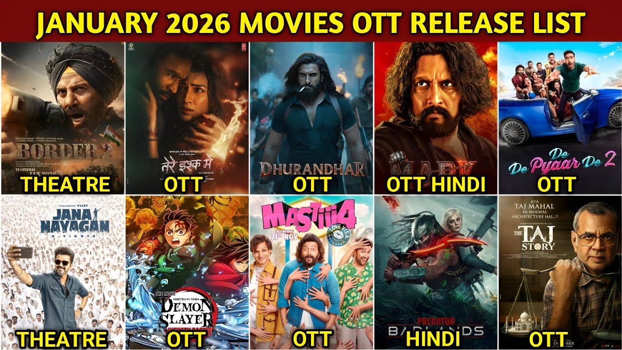 January 2026 OTT Movies & Web Series Release Update Full List | Netflix, Prime Video, Zee5, Jio