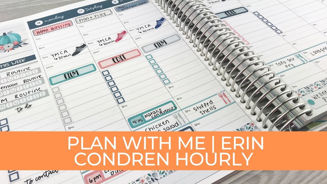 Plan With Me | Erin Condren Hourly Planner | feat. Fern Creek Stickers