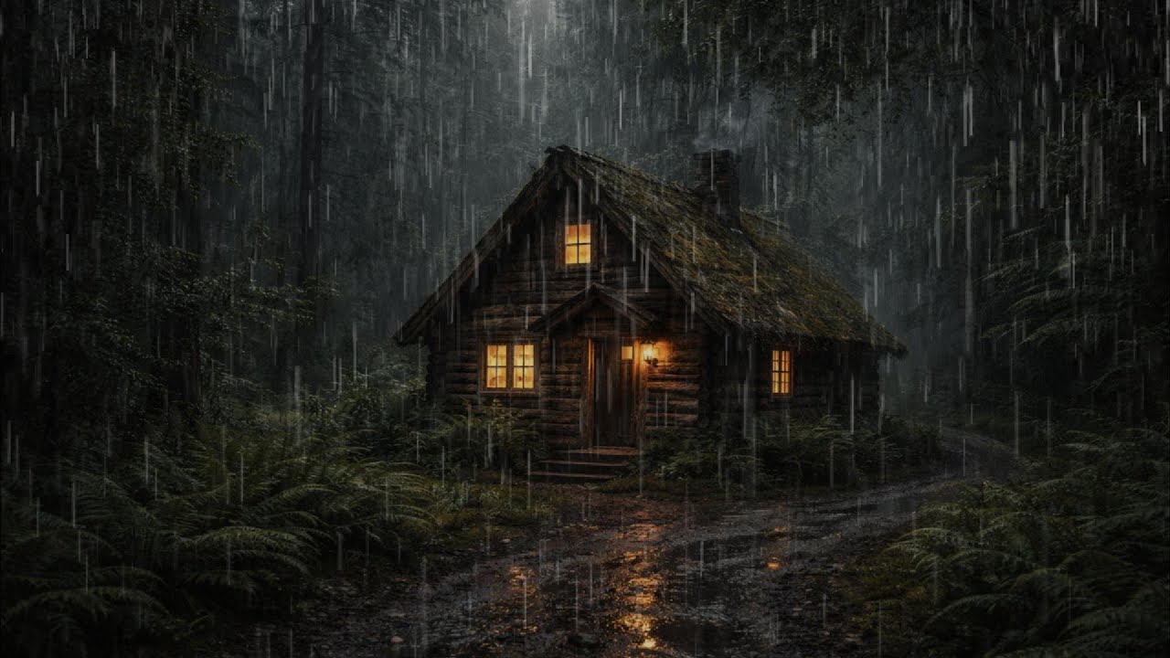 Cozy Cabin in the Rain 🌧️ | Realistic Forest Ambience for Relaxation, Sleep & Focus