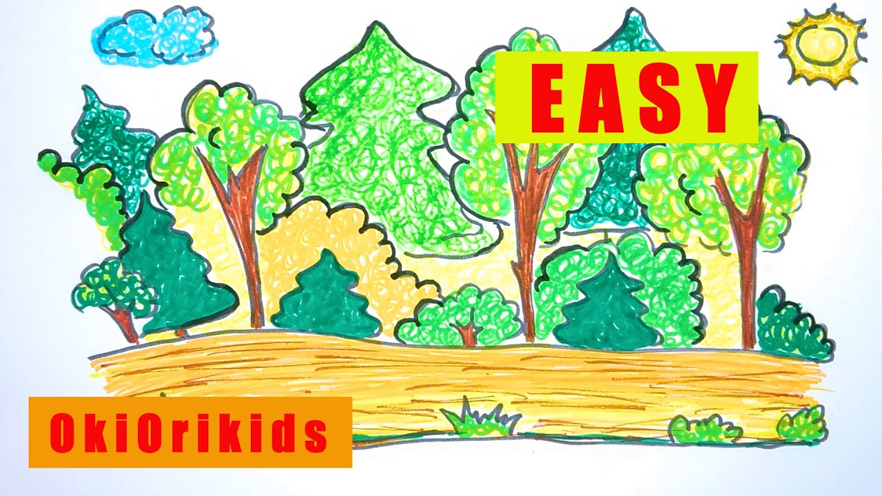 ЯК НАМАЛЮВАТИ ОСІННІЙ ЛІС ЛЕГКО І ПРОСТО...ПОЕТАПНО // HOW TO DRAW AN AUTUMN FOREST EASY AND SIMPLE