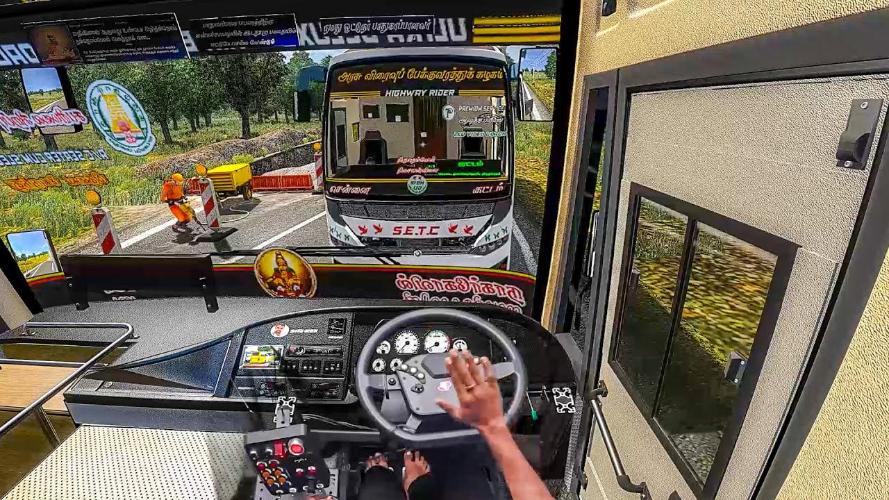 SETC Bus Overtake Goes Wrong eurotruck simulator 2 steering wheel gameplay|bus game