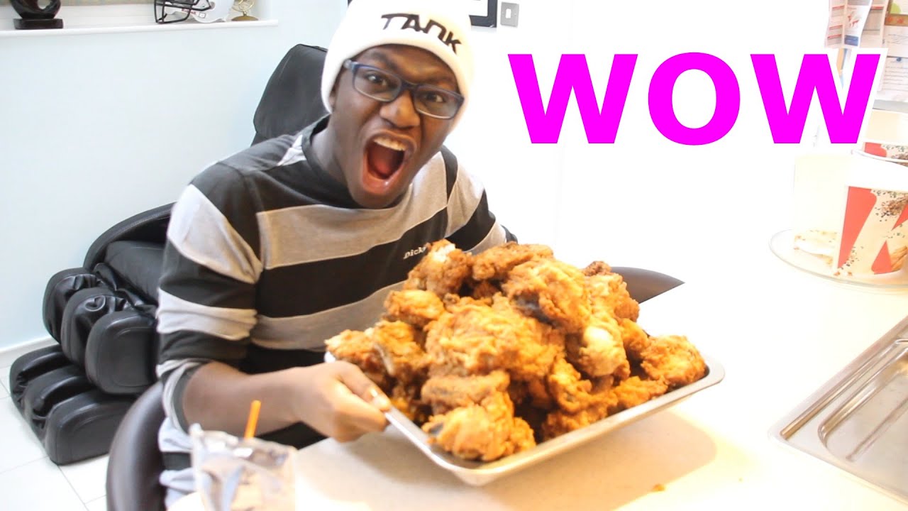 Съесть 100 кусочков курицы KFC