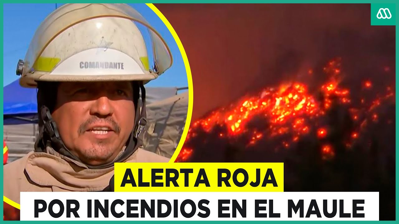 Alerta roja por incendios en el Maule: Siniestro amenaza a viviendas en sector La Aldea