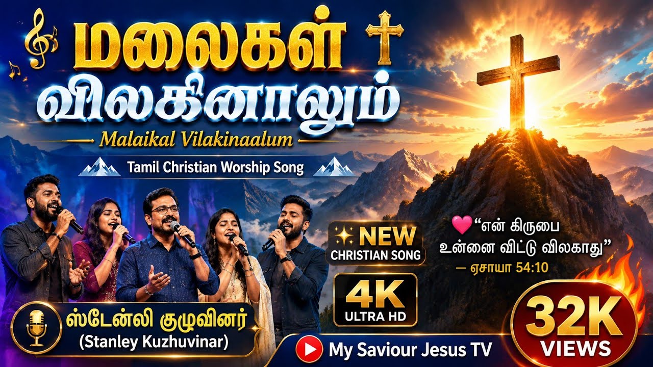 மலைகள் விலகினாலும் | malaikal vilakinaalum | Tamil Christian song 4K | ஸ்டேன்லி குழுவினர் 
