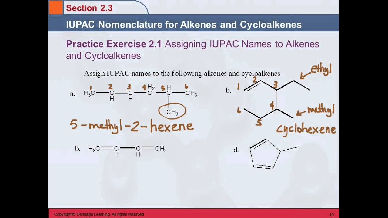 3B 2.3 IUPAC Nomenclature for Alkenes & Cycloalkenes