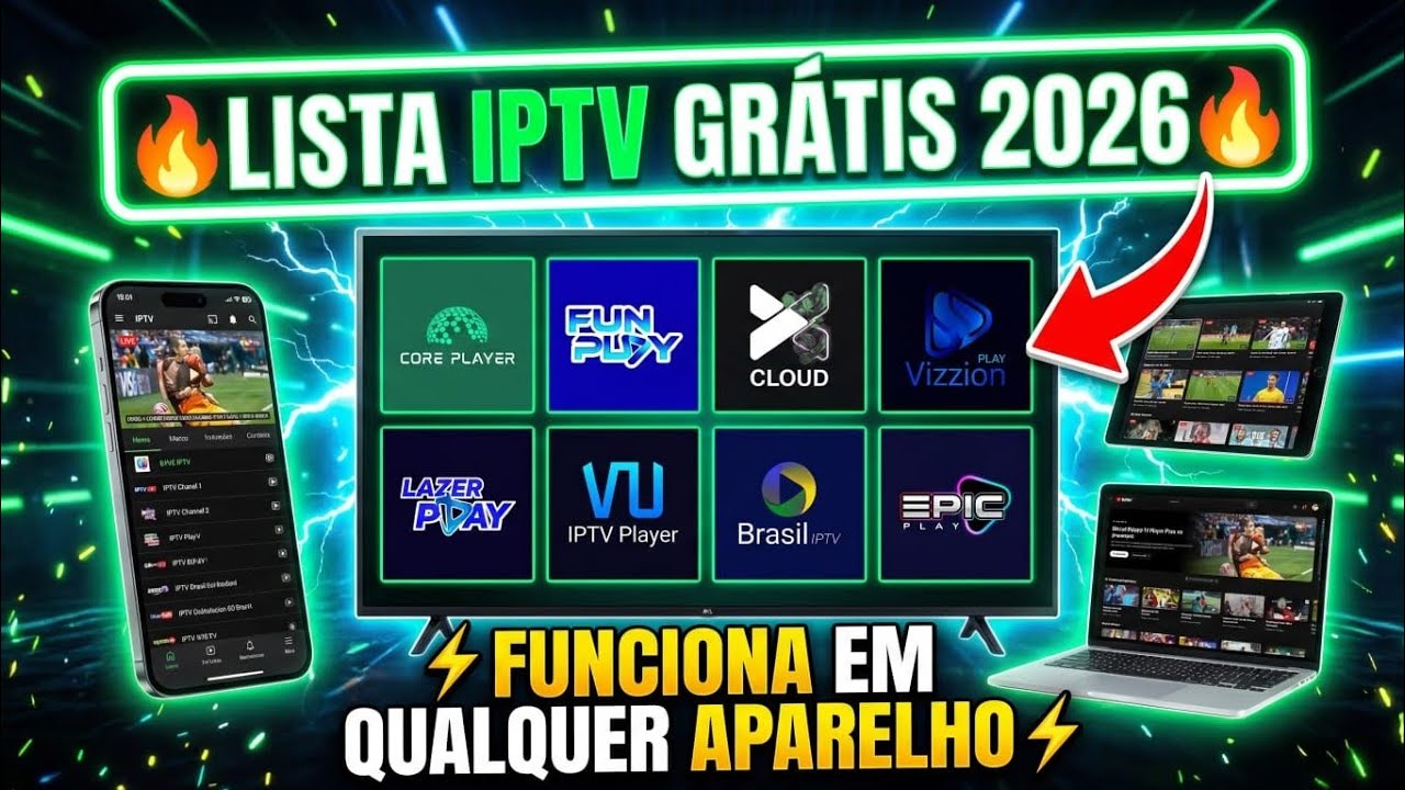 LISTA IPTV GR&Aacute;TIS 2026 🔥 Atualizada Hoje | Funciona em TV, Celular e TV Box