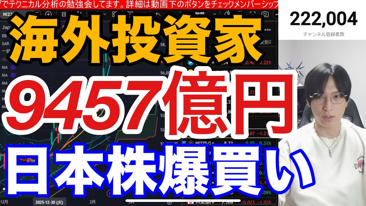 2/14【日経平均急騰まだ続く⁉海外投資家が日本株先物買い仕掛け‼️】SaaS崩壊で関連銘柄暴落。任天堂安値更新。個人順張り爆増。ドル円152円に下落。米国株、半導体株、仮想通貨ビットコイン軟調。