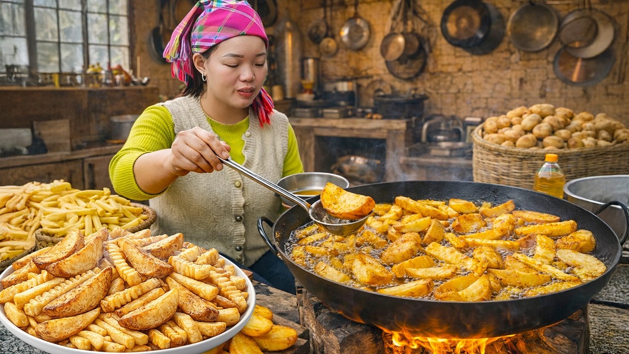 How to Harvest Potato - Making French Fries to Sell at the Market | Trieu Mai Huong