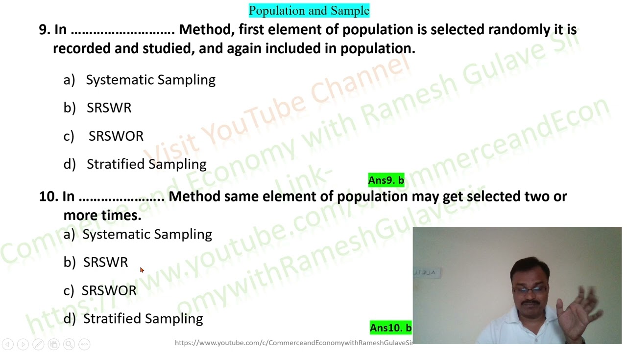 Population and Sample Statistics Basics mcqs