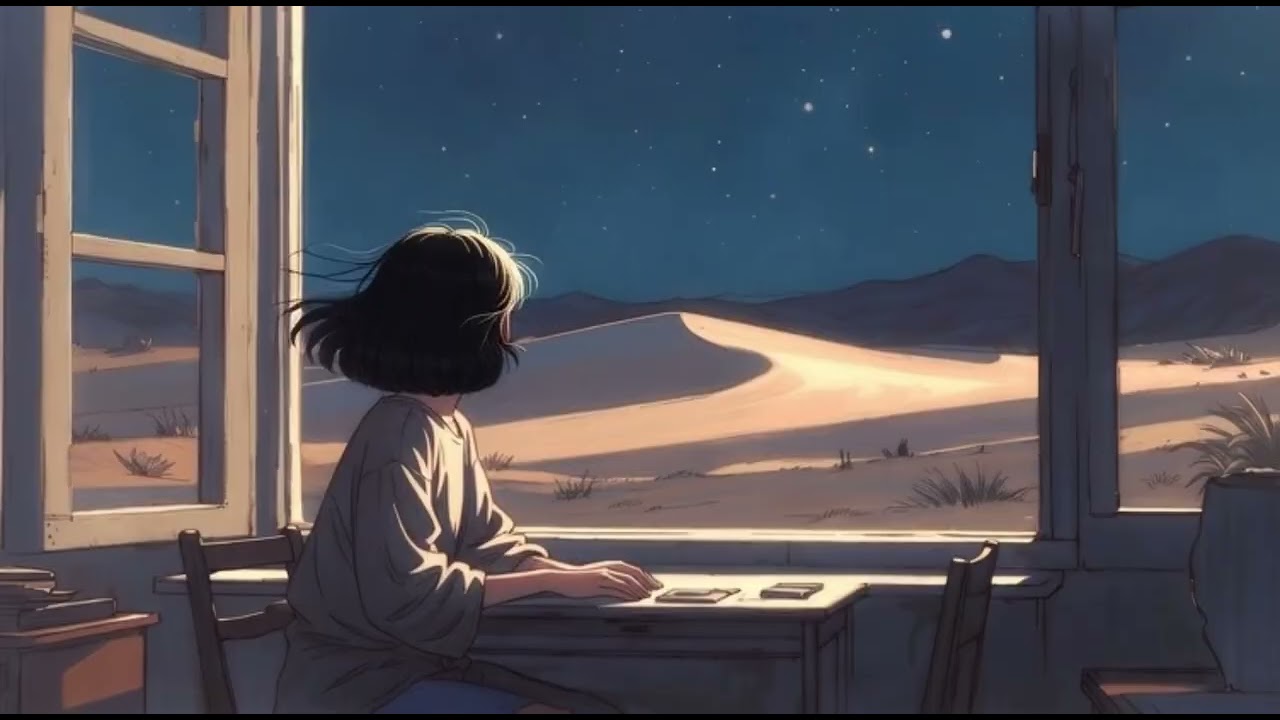 Starry Desert Lofi – Peaceful Beats for Late-Night Focus, Study & Reflection