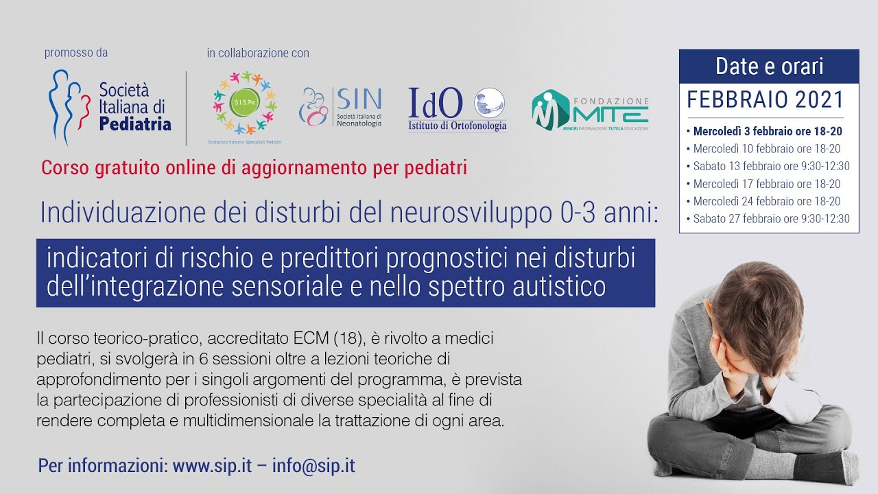 Corso gratuito on line - Individuazione dei disturbi del neurosviluppo 0-3 anni - 4a Lezione