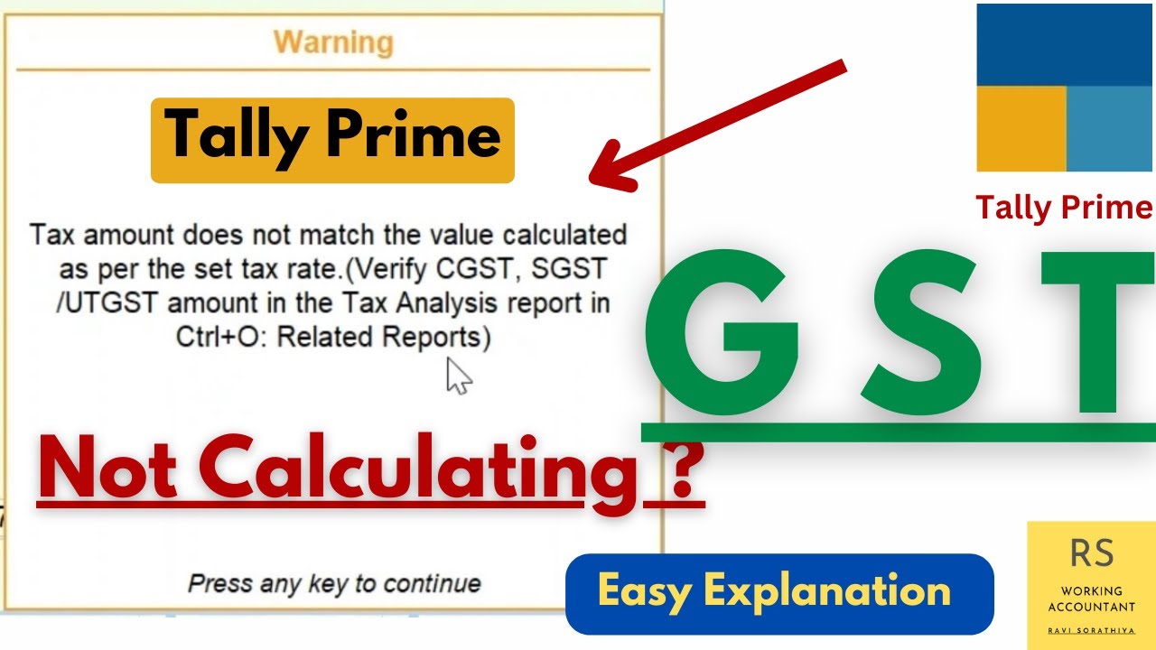 GST not Calculating in Tax Invoice | GST Calculation Error in Tally Prime