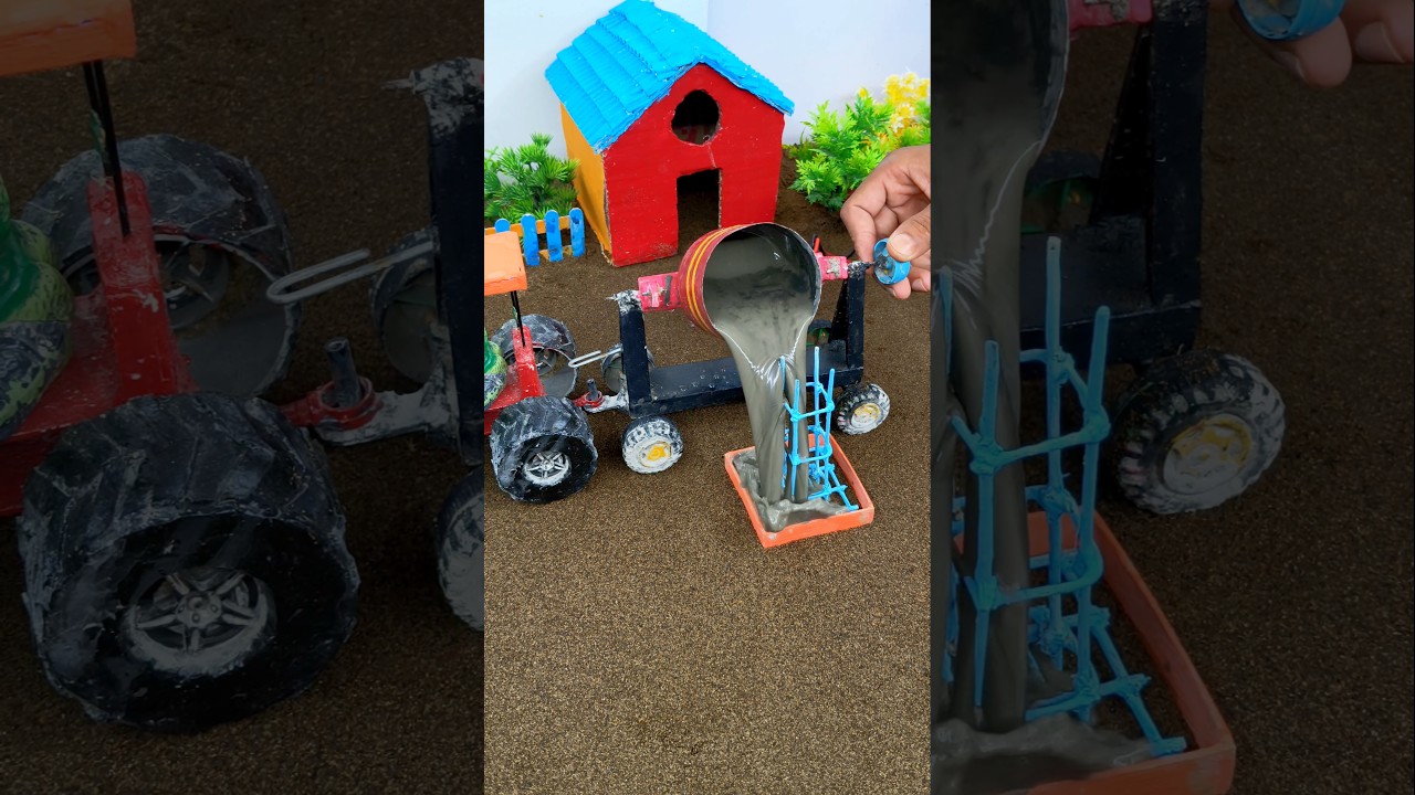 mini tractor video | diy cement mixer construction project | #shorts #youtubeshorts