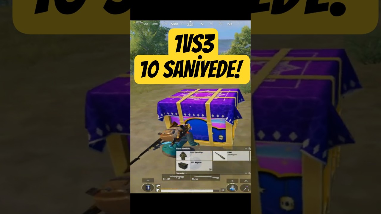 1VS3 HEMDE 10 SANİYEDE. ! #shorts #Pubgmobile #Pubg #Pubgm