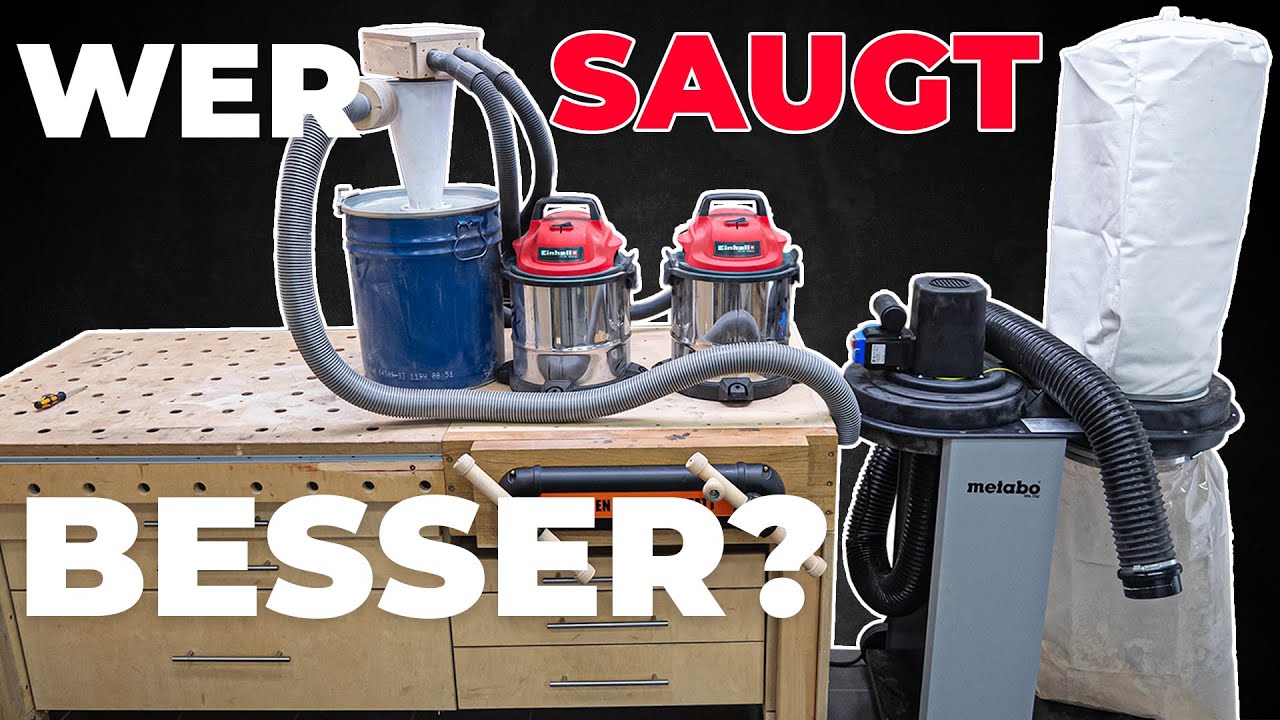 Wer saugt besser? Die kleine selbstgebaute oder große Anlage? Einhell oder Metabo?