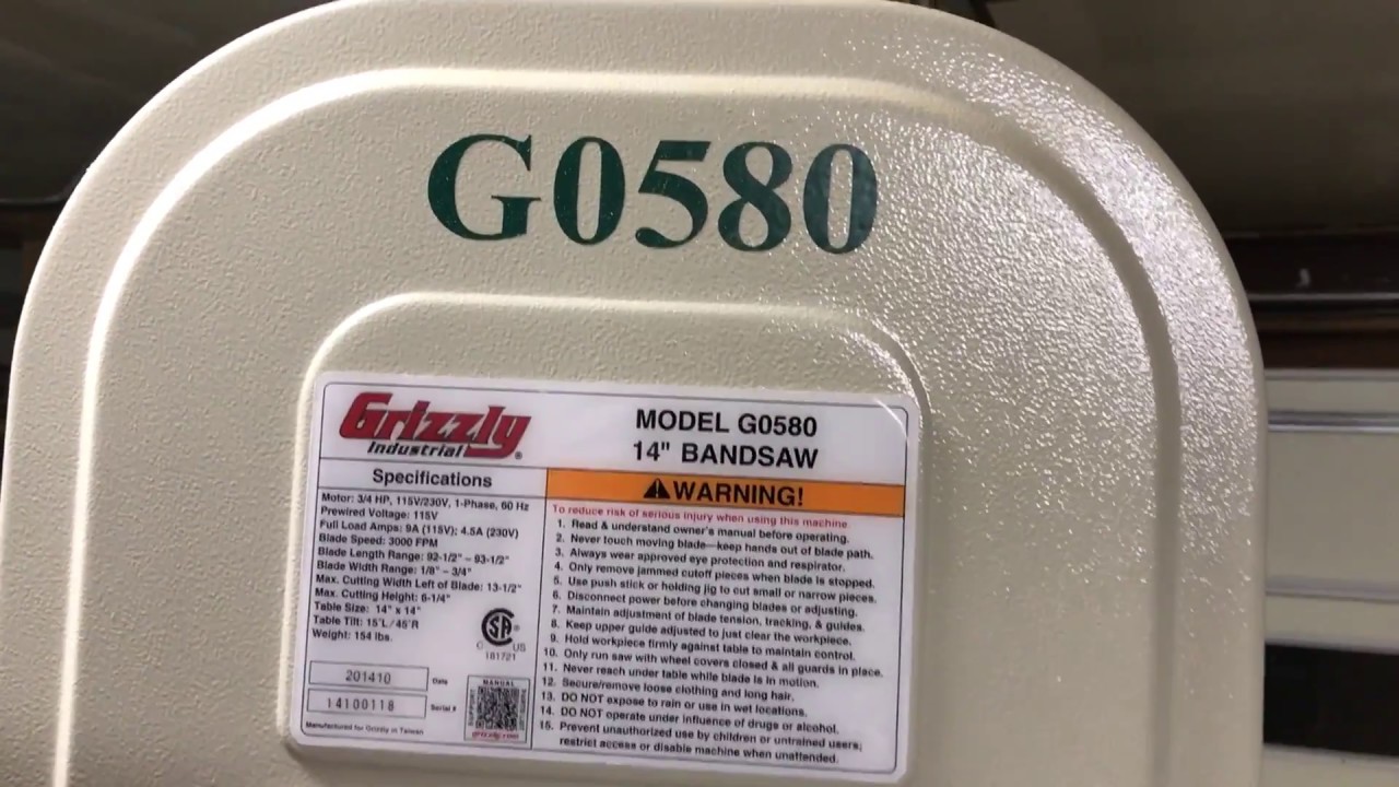 Grizzly G0580 Bandsaw