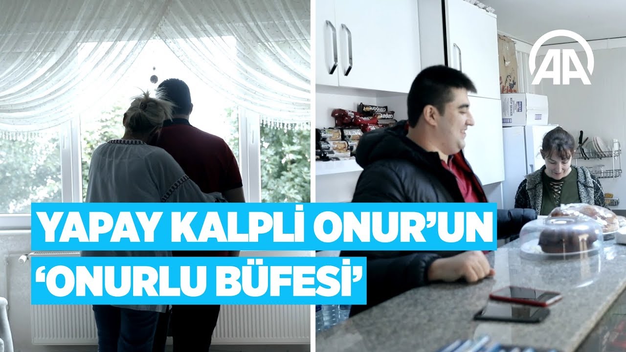 Yapay kalpli Onur'un 'Onurlu Büfesi'