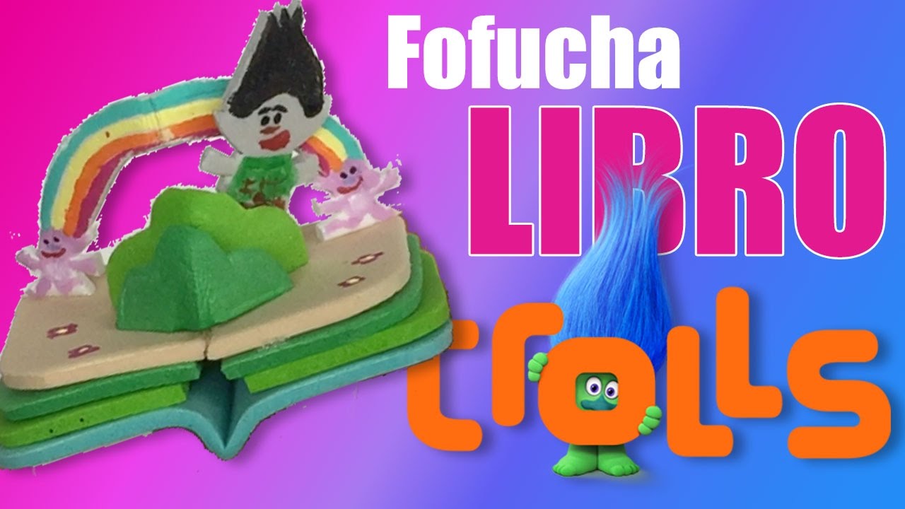 Mini libro para fofucha Poppy Trolls - Mini scrapbook for Poppy Trolls fofucha