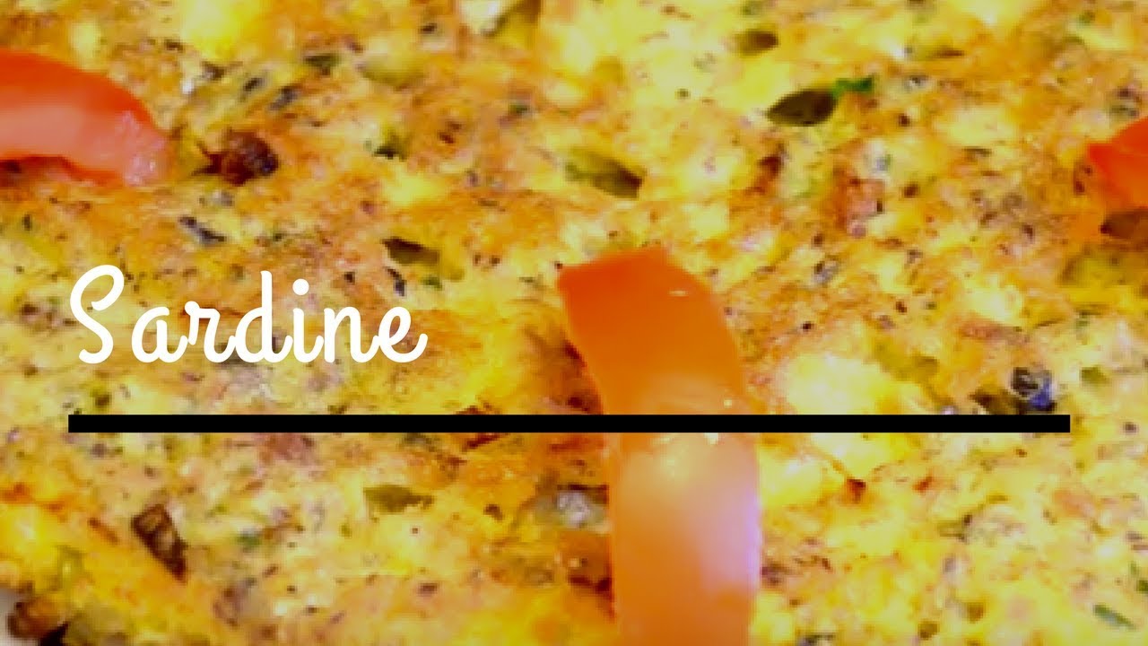 Recette omelette garnie (sardines, emmental, oignons, persil) ♡