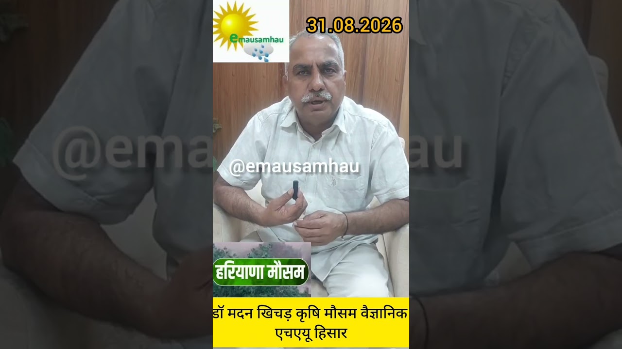 मौसम पूर्वानुमान हरियाणा व कृषि सलाह (31 अगस्त से 5 सितम्बर 2026)