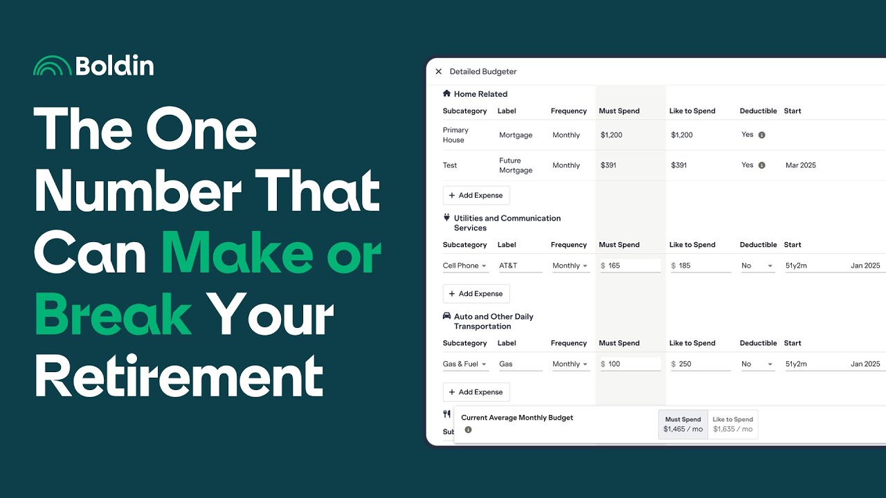 The One Number That Can Make or Break Your Retirement | Spending Plan in Boldin