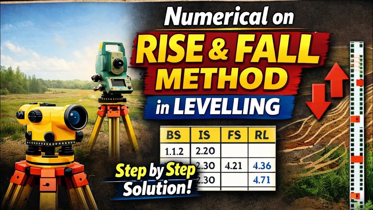 Levelling Numerical | Rise and Fall Method Step by Step | Surveying Civil Engineering
