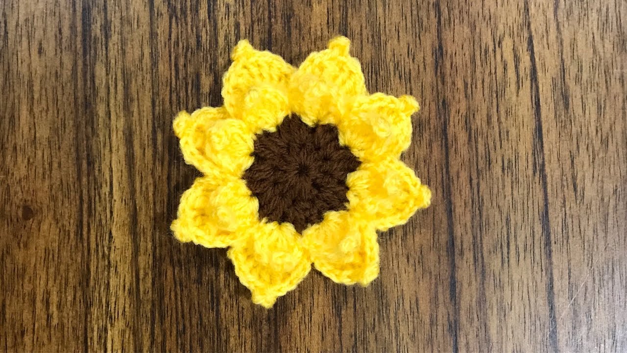 How To Crochet Sunflower | Coaster | Applique