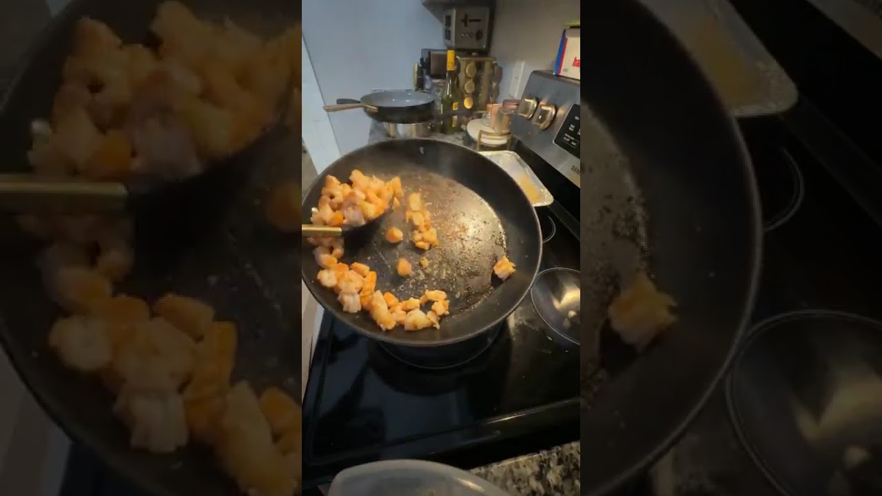 Shrimp egg rolls and shrimp fried rice